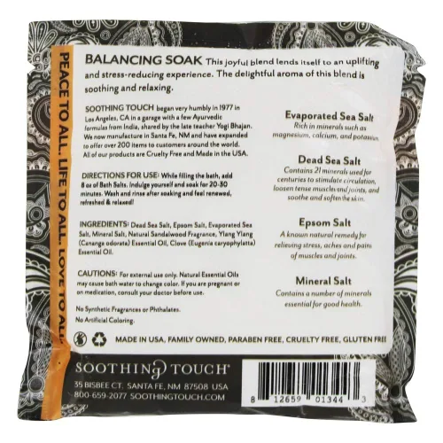 Vista 2 de Soothing Touch Balancing Soak - Bolsa de sales de baño, clavo, 8 onzas