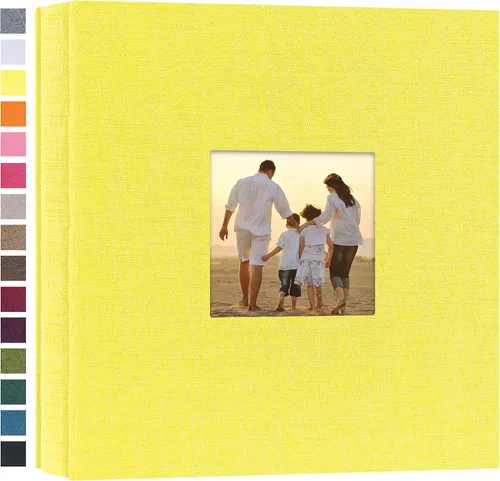 Vista 14 de potricher - Álbum de fotos pequeño para 100 fotos de 4 x 6 pulgadas, con portada de lino con foto, familiar, para bodas, aniversarios, bebés o Beige