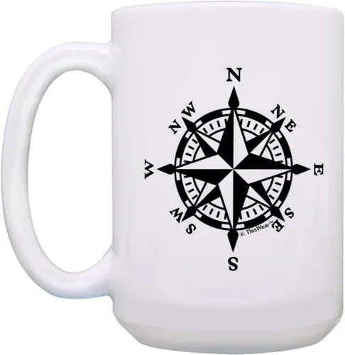 Vista 3 de Regalos de crucero, brújula náutica, brújula de senderismo, taza de café, regalos de aventura, regalo de viajeros, regalo al aire libre, taza