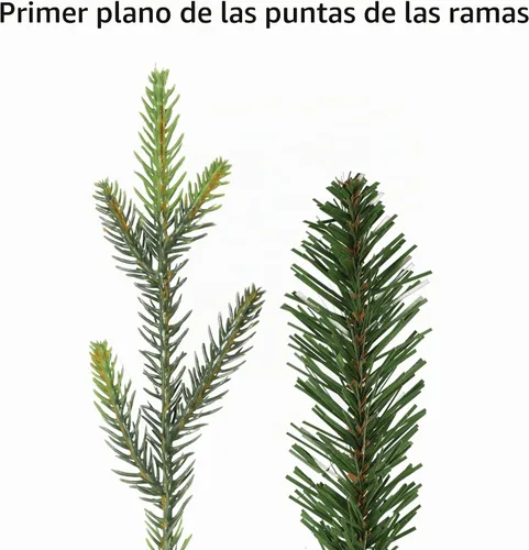 Vista 6 de Puleo International - Árbol de Navidad artificial de 7.5 pies, abeto Alberta preiluminado con 1,000 luces LED blancas cálidas