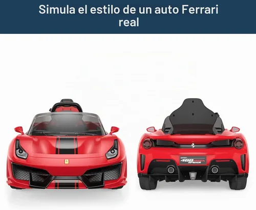 Vista 3 de Autorizado Ferrari 488 Pista Spider Ride On Car 12V Batería Powered Kids