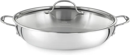 Vista 4 de Calphalon sartén para omelette de acero inoxidable con triple remache, de 8 pulgadas, Sartenes para omelette, 8" (20 cm)