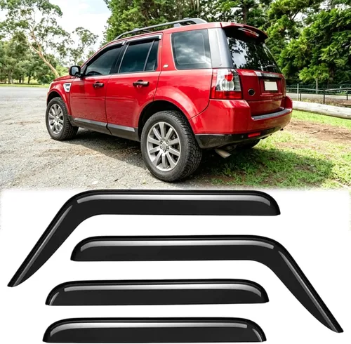 Vista 2 de Deflectores de viento de ventana lateral a prueba de lluvia para Land Rover Freelander 2 LR2 L359 2007-2015, juegos de protectores de lluvia solar