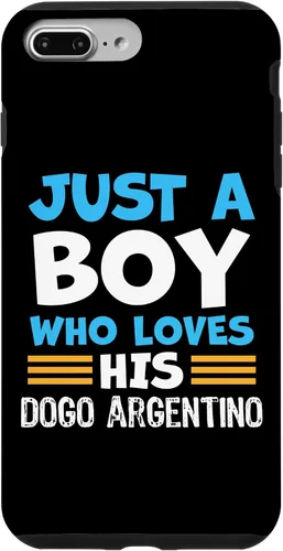 Vista 12 de Just a Boy who Loves his Dogo Argentino Case for iPhone 16