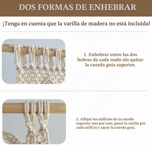 Vista 9 de Cortinas de macramé para decoración de pared, macramé para colgar