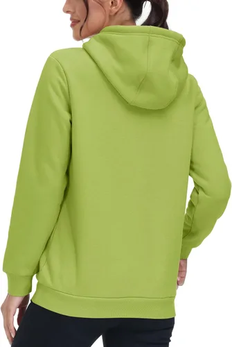 Vista 20 de MAGCOMSEN Sudaderas con capucha para mujer, con forro de sherpa, de vellón, para invierno, cálido, pesado, de algodón, con bolsillo