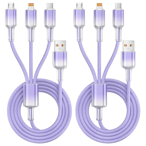 Vista 30 de Cable de carga 4 en 1 de 240 W máximo, cable USB C de carga rápida con chip E-Mark, cable USB A/C a C/Lightning, cable de carga múltiple para iPhone