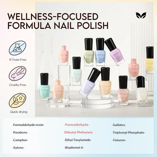 Vista 5 de Morovan Juego de esmaltes de uñas para uñas de manos: 15 colores de esmalte de uñas pastel macaron, kit de esmalte de uñas de invierno, esmalte