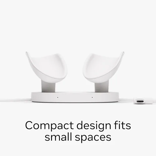 Vista 2 de Meta Quest Compact Charging Dock — Works with Meta Quest 3/3S — Extended Headset Charging Cable — Wireless Charging for Touch Plus Controllers