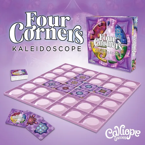 Vista 6 de Calliope Games - Juego de mesa de estrategia de colocación de piezas de caleidoscopio de cuatro esquinas con patrón a juego para juegos familiares