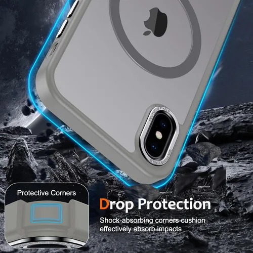 Vista 1146 de Anuck - Funda magnética para iPhone 11 compatible con MagSafe, carcasa trasera mate translúcida dura, borde de TPU, delgada, resistente a impactos