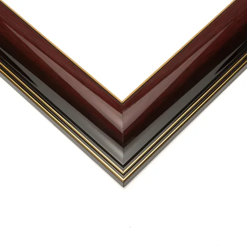 Vista 9 de Marco de 6 x 5 pulgadas, color marrón caoba con ribete dorado, ancho del marco de madera maciza de 1.5 pulgadas, profundidad interior de 0.5