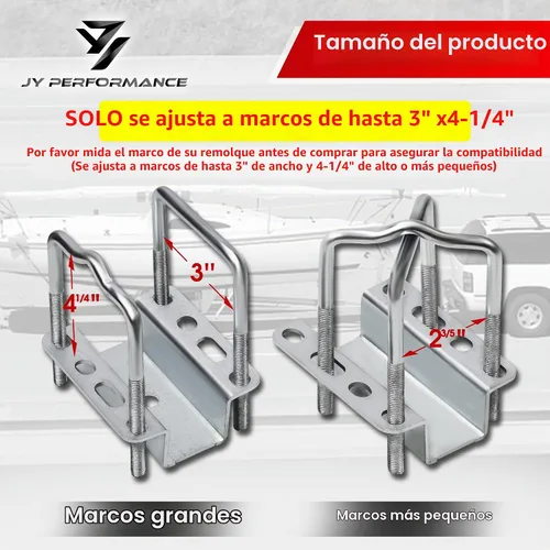 Vista 2 de Literas de guía lateral para remolque de barco, guías alfombradas