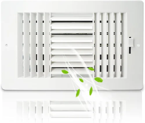 Vista 12 de Paquete de 2 rejillas de ventilación de pared de techo de 8 x 4 pulgadas (apertura de conducto) de 3 vías de ventilación de techo de plástico