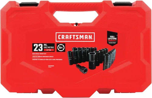 Vista 2 de CRAFTSMAN Juego de llaves de impacto profundo, SAE, 1/2 pulgada, 23 piezas (CMMT16970)