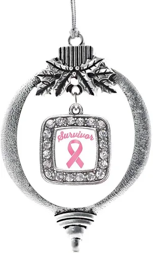 Vista 195 de Inspired Silver - Adorno con dije de reina de rodillo - Adornos navideños cuadrados de plata con joyas de circonita cúbica