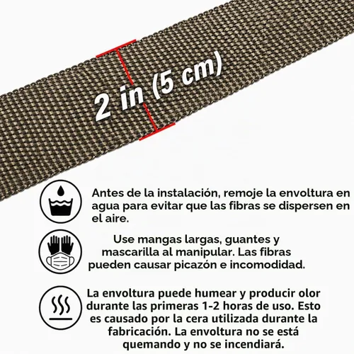 Vista 3 de Kit ARTR Titanium para envolver el cabezal del escape (6 piezas) Fibra de lava, 10 lazos de bloqueo de acero inoxidable de 11.8 pulgadas