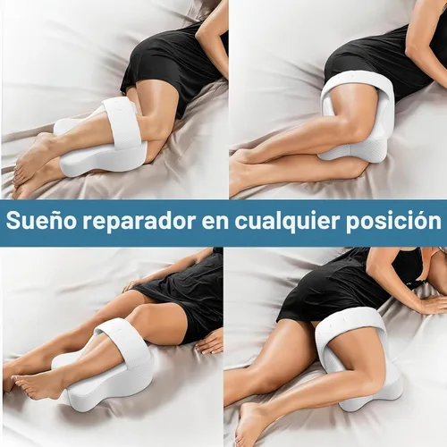Vista 3 de Almohada de rodilla para dormir de lado, almohada grande y cómoda de espuma viscoelástica para dormir de lado, correa ajustable, almohada