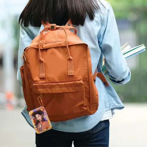 Vista 7 de Whaline 145 piezas soporte para tarjetas fotográficas Kpop con calcomanías, fundas transparentes para tarjetas, kit de protector de tarjetas