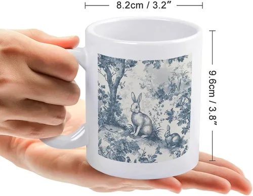 Vista 2 de Bunny French Easter Ceramic Coffee Mug Holiday Easter Mugs Mom Gifts from Daughter Son Kids Husband