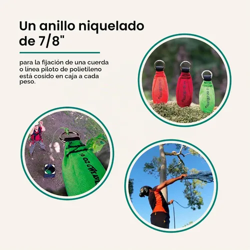 Vista 4 de Weaver Arborist Throw Weight for Tree Climbing and Rope Setup Naranja (Blaze Orange)