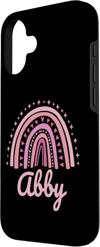 Vista 2 de Abby Name Personalized Funny Women Pink Rainbow Abby Case for iPhone 16