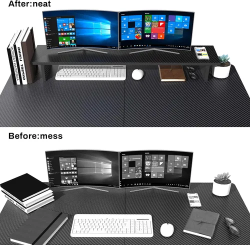 Vista 8 de EUREKA ERGONOMIC Soporte de monitor dual de fibra de carbono ajustable