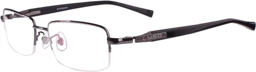 Vista 8 de Agstum Gafas ópticas de titanio con montura media montura 55-18-145 Negro