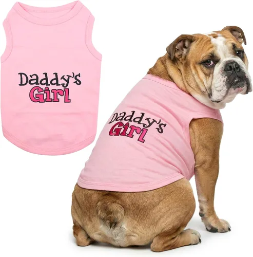 Vista 34 de Parisian Pet - Camiseta para perros y gatos, con texto en inglés Daddy's Girl, 2XS