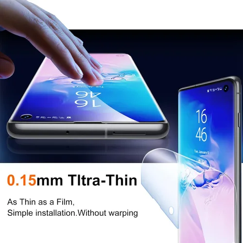 Vista 4 de [Paquete de 3+2] Unique Me compatible con Samsung Galaxy S10 de cobertura completa, protector de pantalla de TPU flexible y protector de lente