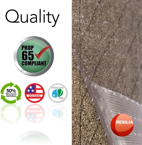 Vista 8 de RESILIA Alfombra para Alfombras de Fibra Corta - Protección Antideslizante para Alfombras y Tapetes, Tapetes de Vinilo Transparente Lavables, 27