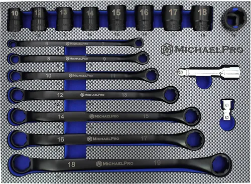 Vista 8 de MichaelPro Juego de Llaves Extractoras de Pernos de 7 Piezas, Llaves Desplazadas 45° Métricas 6-19mm, Extremo de Caja de 6 Puntos para Remoción