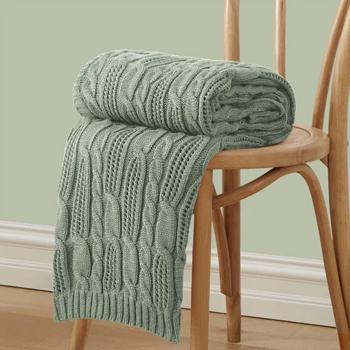 Vista 15 de Aormenzy - Mantas de punto trenzadas de 50 x 60 pulgadas, manta suave, acogedora y ligera, manta de acrílico lavable a máquina, manta decorativa