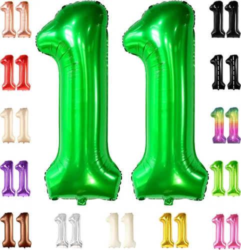 Vista 20 de KatchOn, Globo negro gigante del número 11 de 40 pulgadas, globos negros 11 para decoraciones de cumpleaños de 11 años para niños, globos negros