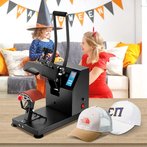 Vista 8 de Happybuy prensa de calor para decorar sombreros y demás. Negro