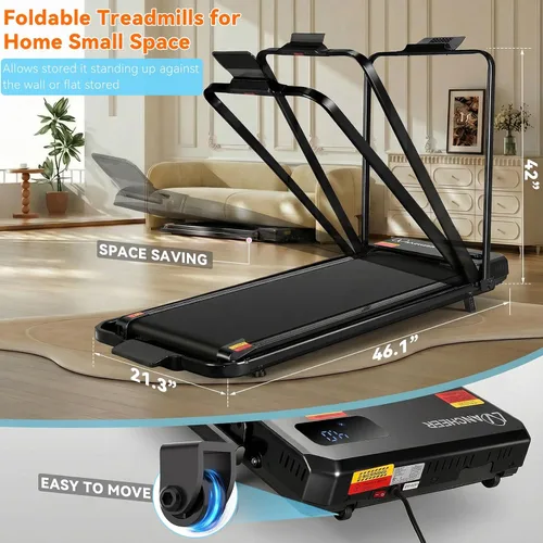 Vista 8 de ANCHEER Walking Pad with Incline - Under Desk Treadmill with Handle Bar