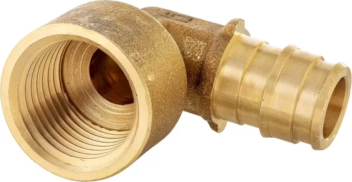 Vista 2 de Paquete de 2 accesorios de latón de expansión EFIELD Pex A de 1/2 x 1/2 pulgadas, codo hembra NPT para conexión de tubo Pex-A, ASTM F1960