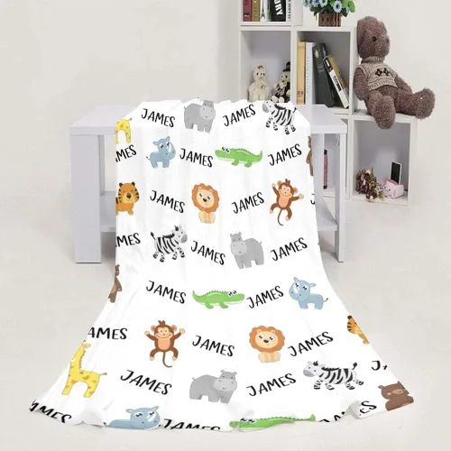 Vista 5 de Mantas de bebé personalizadas con nombre para niños, manta personalizada con nombre para bebés, recién nacidos y niños