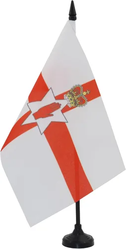 Vista 95 de AZ FLAG Aland Table Flag 4x6 in 100D Polyester Plastic Base Indoor use Finnish 15x10 cm desk flag stitched finish with reinforced edges with