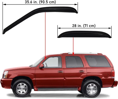 Vista 8 de Lightronic Visera de ventana con cinta adhesiva extra duradera, compatible con Chevrolet Tahoe 2000-2006 y GMC Yukon, Yukon Denali 2001-2006