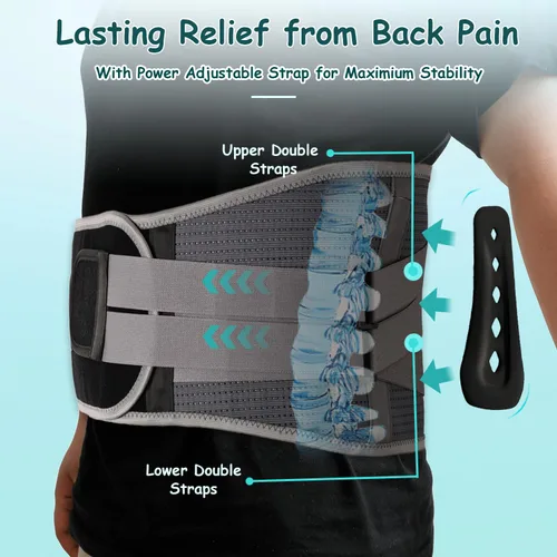 Vista 4 de King Mills Soporte de espalda de talla grande para dolor de espalda baja, soporte de vientre obeso transpirable para ciática, dolor de espalda