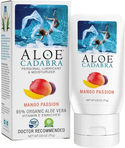 Vista 12 de Aloe Cadabra Lubricante personal saborizado orgánico Passion Lube para mujeres, hombres y parejas, mango Passion 2.5 onzas (paquete de 5)
