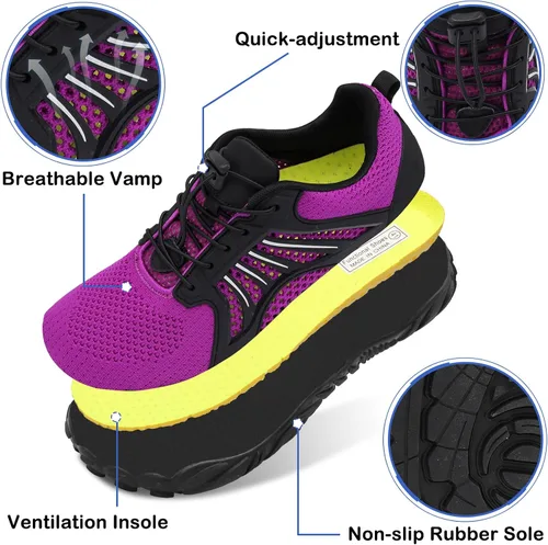 Vista 4 de Scurtain Unisex Mens Womens Athletic Hiking Water Shoes Quick Dry Barefoot Aqua Shoes Swim Shoes Beach Shoes with Drainage