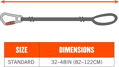 Vista 7 de Ergodyne Squids 3105 - Cordón para herramientas con mosquetón de bloqueo de tornillo de aluminio, capacidad de peso de la herramienta de 15 libras