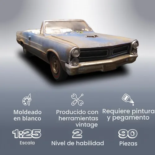 Vista 2 de AMT 1965 Pontiac GTO 2T 1/25ª Escala Kit de Modelo, Blanco (AMT1191M)