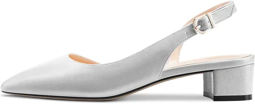 Vista 2 de Castamere Zapatos de tacón bajo de bloque grueso para mujer, con puntera puntiaguda, zapatos clásicos y lindos para fiesta, oficina, 1.4 pulgadas