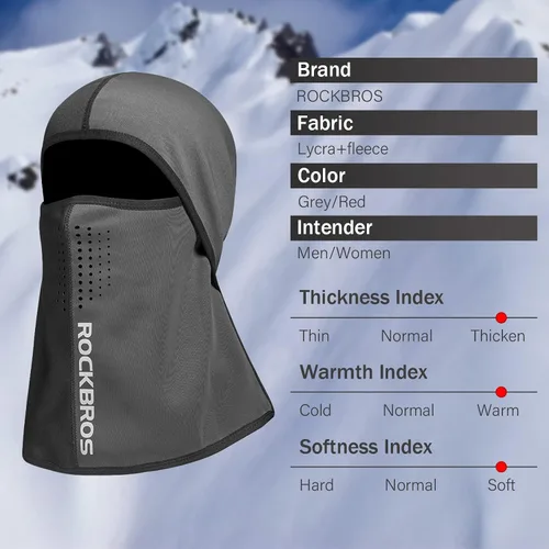 Vista 6 de ROCKBROS mens Blaclava