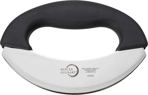 Vista 2 de Mercer Culinary Cuchillo de doble hoja mecedora Mezzaluna con mango, 7 pulgadas, acero inoxidable