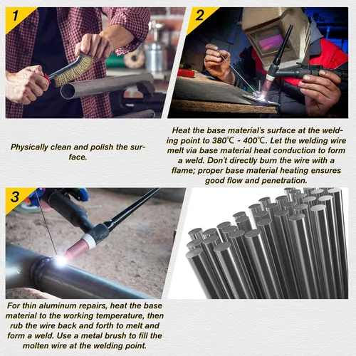 Vista 6 de 50 piezas de varillas de soldadura de aluminio, varillas de soldadura de aluminio, varillas de soldadura, varillas de soldadura de baja fusión
