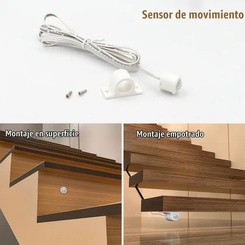 Vista 4 de Kit de Iluminación LED para Escaleras Activado por Movimiento con Sensor de Luz Diurna SSL-5616, Soporta hasta 16 Escalones × Tiras de Luces LED COB